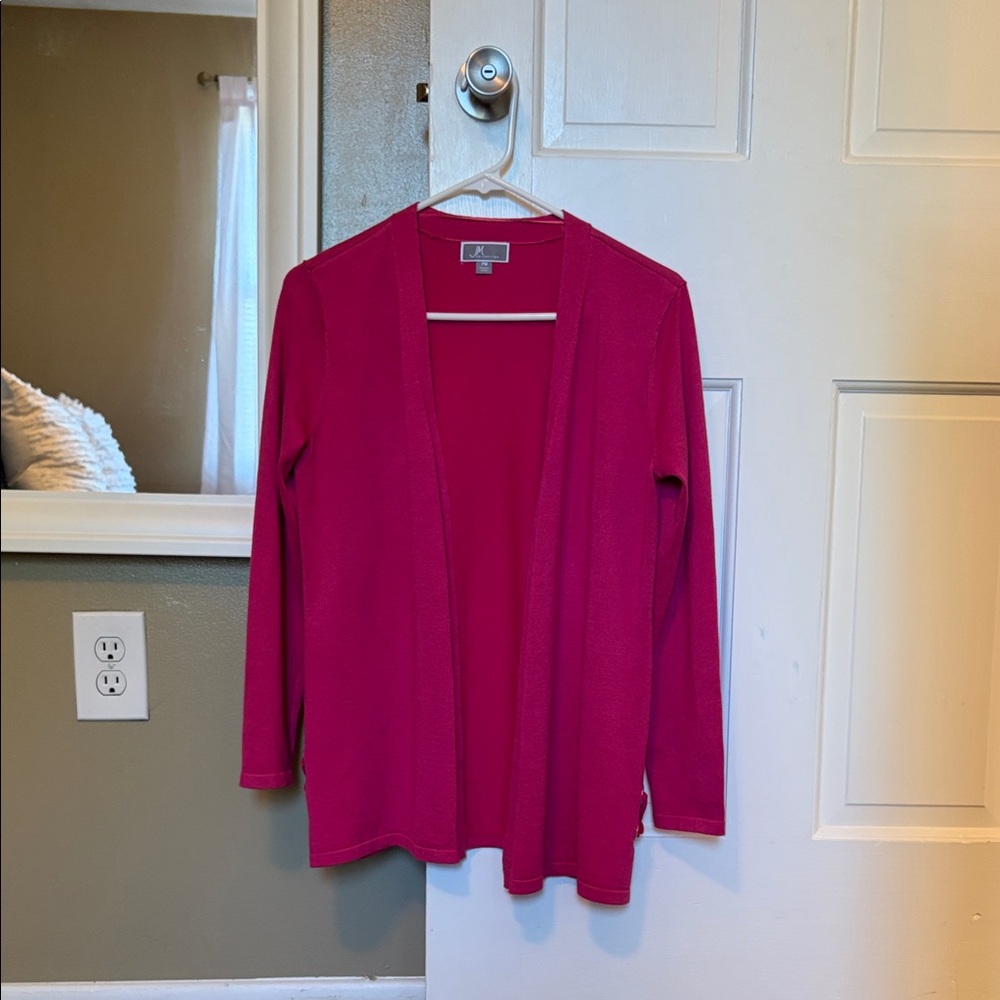 JM Collection Vibrant Pink Cardigan